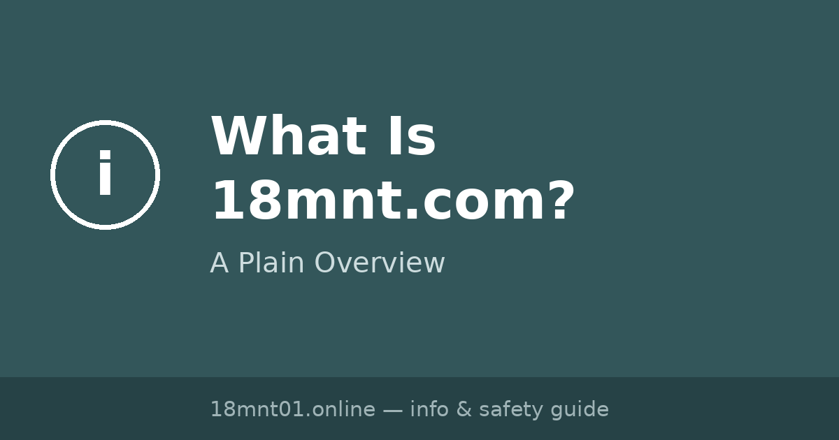 What Is 18mnt.com? A Plain Overview